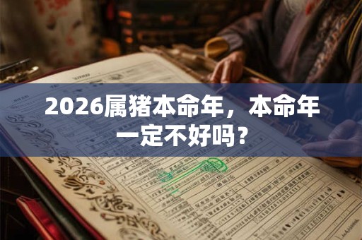 2026属猪本命年，本命年一定不好吗？