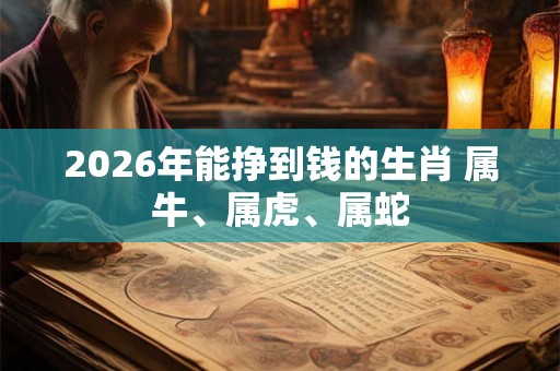2026年能挣到钱的生肖 属牛、属虎、属蛇