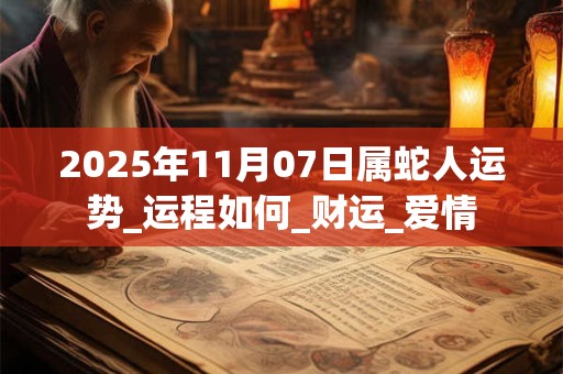 2025年11月07日属蛇人运势_运程如何_财运_爱情