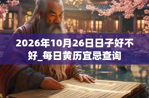 2026年10月26日日子好不好_每日黄历宜忌查询