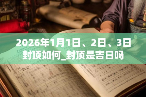 2026年1月1日、2日、3日封顶如何_封顶是吉日吗