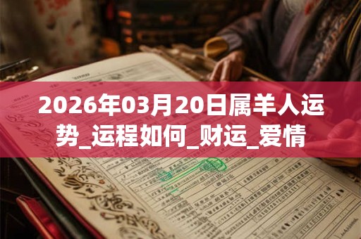 2026年03月20日属羊人运势_运程如何_财运_爱情