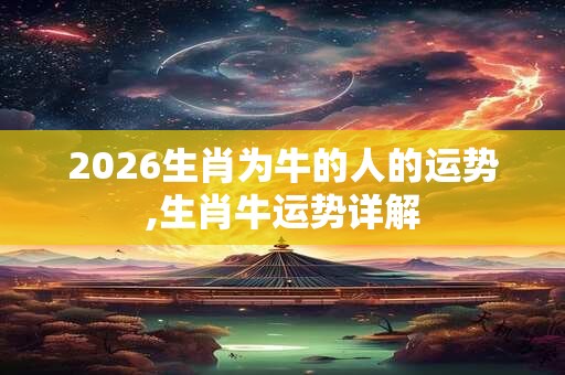 2026生肖为牛的人的运势,生肖牛运势详解
