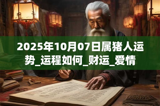 2025年10月07日属猪人运势_运程如何_财运_爱情