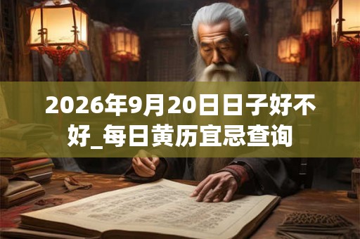 2026年9月20日日子好不好_每日黄历宜忌查询