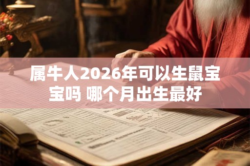 属牛人2026年可以生鼠宝宝吗 哪个月出生最好