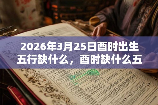 2026年3月25日酉时出生五行缺什么，酉时缺什么五行