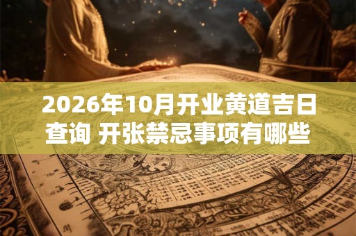 2026年10月开业黄道吉日查询 开张禁忌事项有哪些