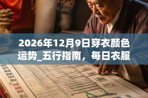 2026年12月9日穿衣颜色运势_五行指南，每日衣服颜色幸运色