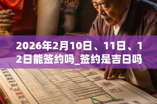 2026年2月10日、11日、12日能签约吗_签约是吉日吗