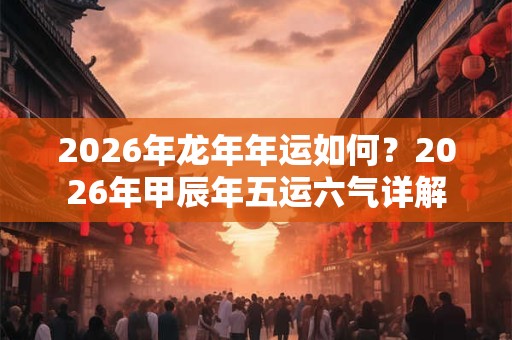 2026年龙年年运如何？2026年甲辰年五运六气详解