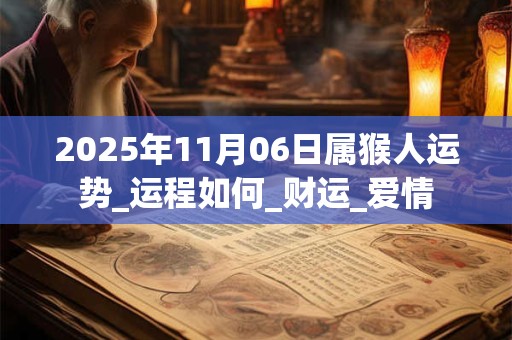 2025年11月06日属猴人运势_运程如何_财运_爱情