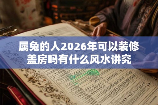 属兔的人2026年可以装修盖房吗有什么风水讲究