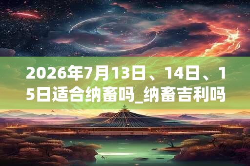 2026年7月13日、14日、15日适合纳畜吗_纳畜吉利吗 2026年7月13日、14日、15日适合纳畜吗_纳畜吉利吗