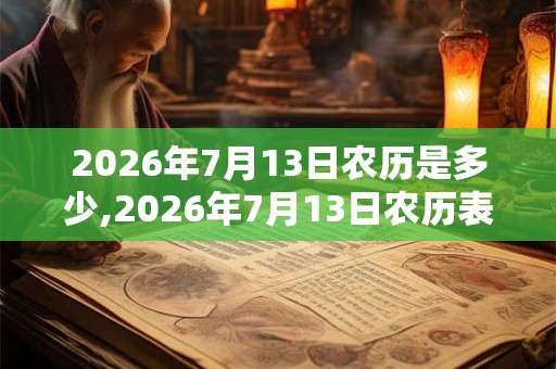 2026年7月13日农历是多少,2026年7月13日农历表 2026年7月13日农历是多少,2026年7月13日农历表
