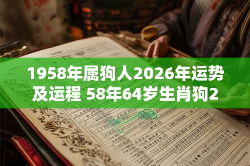 1958年属狗人2026年运势及运程 58年64岁生肖狗2026年每月运势