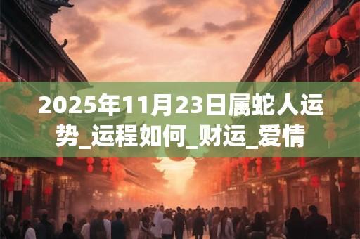 2025年11月23日属蛇人运势_运程如何_财运_爱情