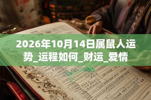 2026年10月14日属鼠人运势_运程如何_财运_爱情