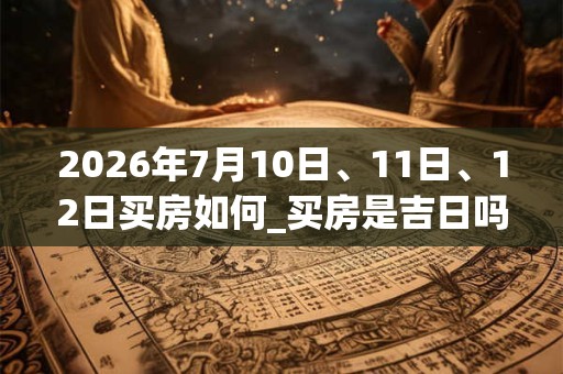 2026年7月10日、11日、12日买房如何_买房是吉日吗