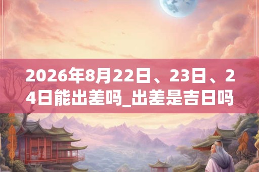 2026年8月22日、23日、24日能出差吗_出差是吉日吗