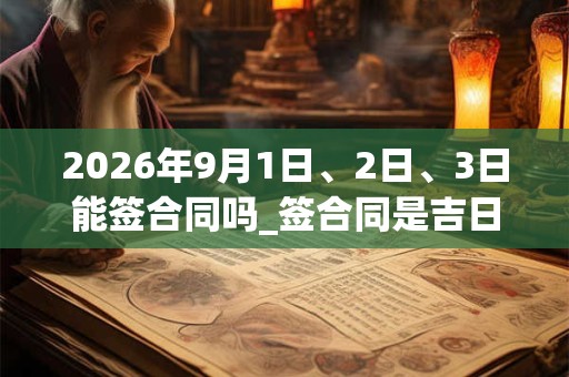 2026年9月1日、2日、3日能签合同吗_签合同是吉日吗 2026年9月1日、2日、3日能签合同吗_签合同是吉日吗