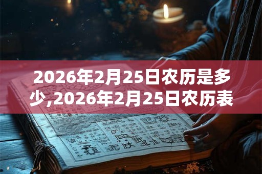 2026年2月25日农历是多少,2026年2月25日农历表 2026年2月25日农历是多少,2026年2月25日农历表