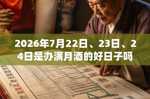 2026年7月22日、23日、24日是办满月酒的好日子吗_办满月酒可以吗