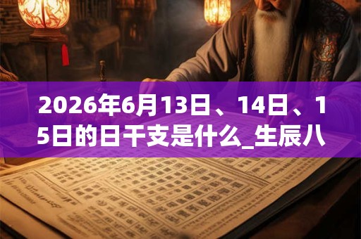 2026年6月13日、14日、15日的日干支是什么_生辰八字