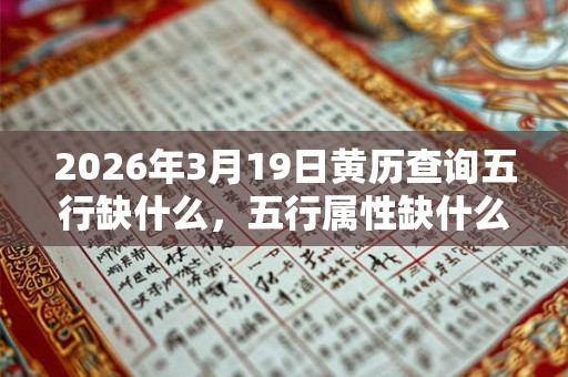 2026年3月19日黄历查询五行缺什么,五行属性缺什么 2026年3月19日黄历查询五行缺什么,五行属性缺什么
