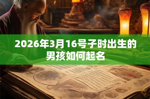 2026年3月16号子时出生的男孩如何起名 2026年3月16号子时出生的男孩如何起名