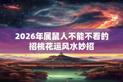 2026年属鼠人不能不看的招桃花运风水妙招
