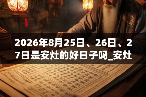 2026年8月25日、26日、27日是安灶的好日子吗_安灶可以吗