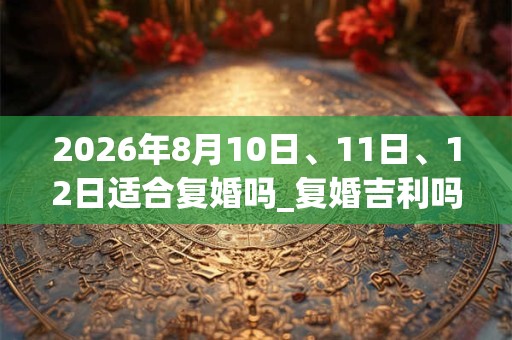 2026年8月10日、11日、12日适合复婚吗_复婚吉利吗