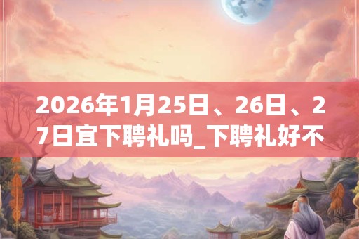 2026年1月25日、26日、27日宜下聘礼吗_下聘礼好不好 2026年1月25日、26日、27日宜下聘礼吗_下聘礼好不好