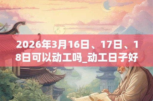 2026年3月16日、17日、18日可以动工吗_动工日子好吗