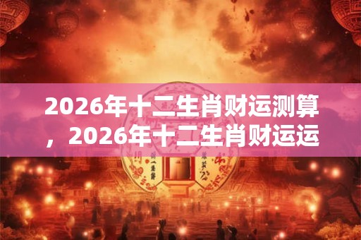 2026年十二生肖财运测算，2026年十二生肖财运运势分析