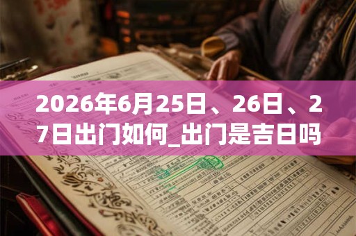 2026年6月25日、26日、27日出门如何_出门是吉日吗