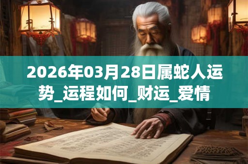 2026年03月28日属蛇人运势_运程如何_财运_爱情 2026年03月28日属蛇人运势_运程如何_财运_爱情
