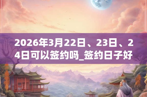 2026年3月22日、23日、24日可以签约吗_签约日子好吗