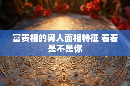 富贵相的男人面相特征 看看是不是你