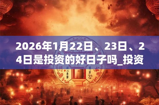 2026年1月22日、23日、24日是投资的好日子吗_投资可以吗