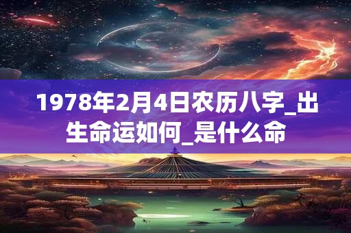 1978年2月4日农历八字_出生命运如何_是什么命