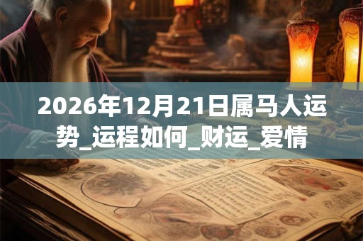 2026年12月21日属马人运势_运程如何_财运_爱情 2026年12月21日属马人运势_运程如何_财运_爱情