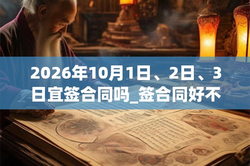 2026年10月1日、2日、3日宜签合同吗_签合同好不好