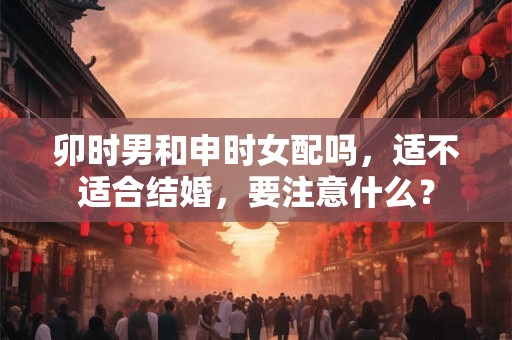 卯时男和申时女配吗，适不适合结婚，要注意什么？