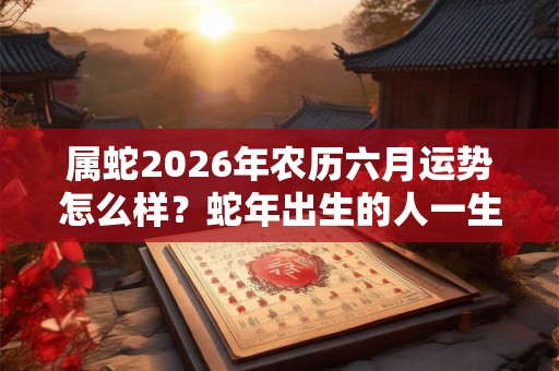 属蛇2026年农历六月运势怎么样？蛇年出生的人一生总运势如何？