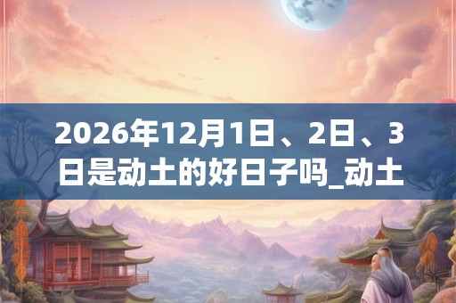 2026年12月1日、2日、3日是动土的好日子吗_动土可以吗