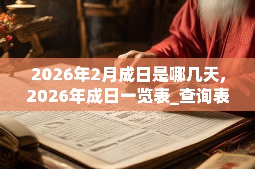 2026年2月成日是哪几天,2026年成日一览表_查询表 2026年2月成日是哪几天,2026年成日一览表_查询表