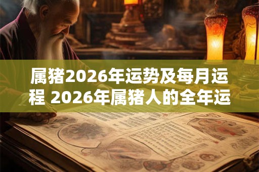 属猪2026年运势及每月运程 2026年属猪人的全年运势