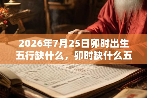 2026年7月25日卯时出生五行缺什么,卯时缺什么五行 2026年7月25日卯时出生五行缺什么,卯时缺什么五行